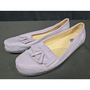 Dr Scholls Shoes Womens Size 7 Lavender Purple Moccasin Loafers Leather Tassel